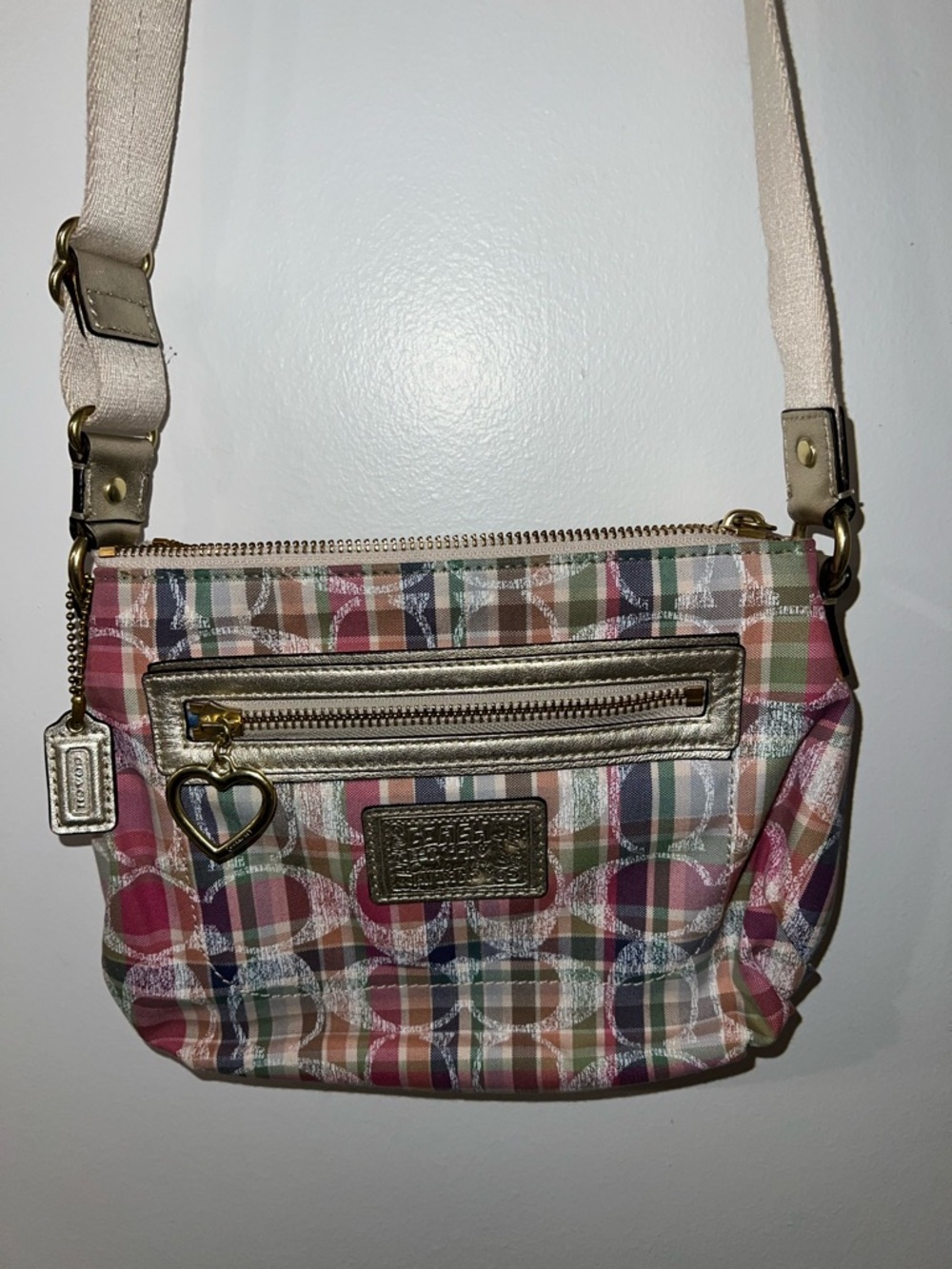 Coach Signature poppy C Madras bag